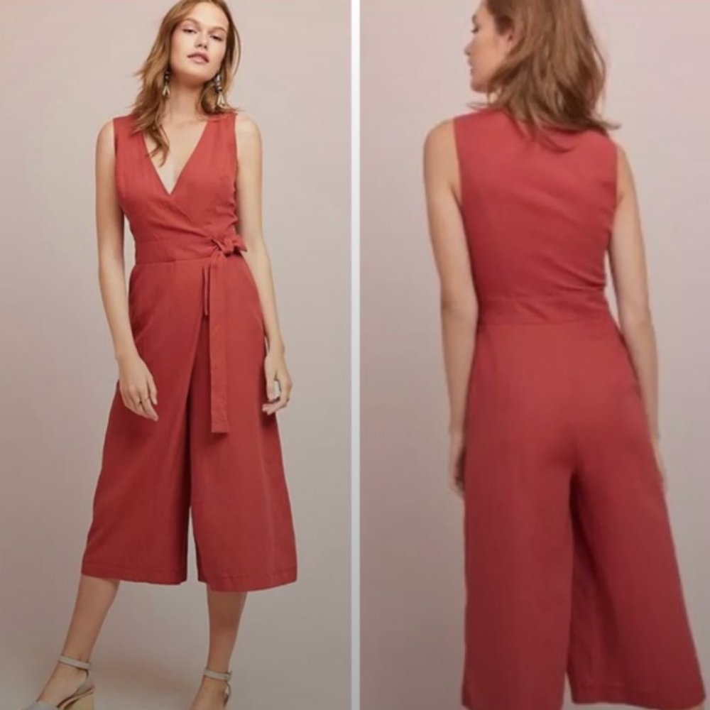 Anthropologie Adelyn Rae Juniper Wrap Jumpsuit S